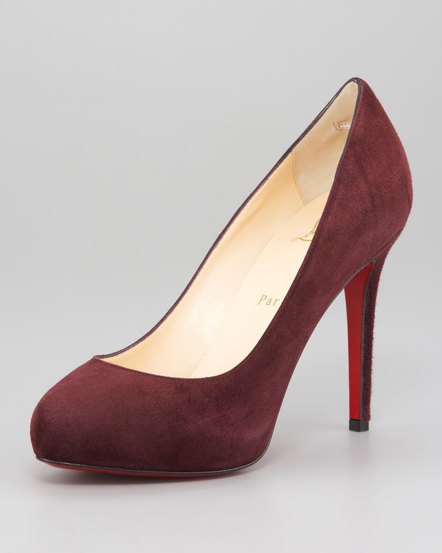 100% AUTH NEW WOMEN LOUBOUTIN NEW DECLIC 120 VELOURS PLUM HEELS/PUMPS US 8.5