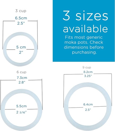 Durable Silicone Gasket & Filter Set - 3-Cup Moka Espresso Maker Essentials - Picture 6 of 10