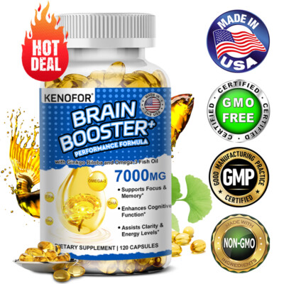 Brain Booster Nootropics Mental Focus Concentration Cognitive Enhancer Capsules
