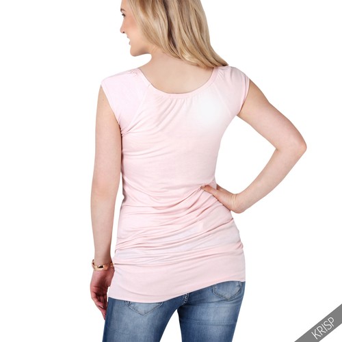 Maternity Stretch Top Long Loose T Shirt Tee Vest Pregnancy Women Plus Blouse - Picture 21 of 33