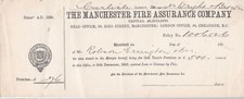 THE MANCHESTER FIRE ASSURANCE COMPANY, Logo 1893 Verlust/Beschädigung Premium Quittung 48776