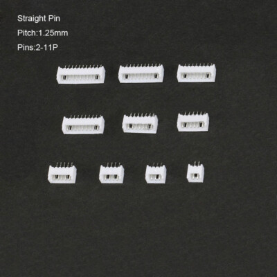 Straight Pin 1.25mm Pitch Socket PCB Header Connector 2/3/4/5/6/7/8/9/10/11Pin