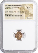 NGC ( VF ) Roman AE4 of Arcadius (AD383 - 408) NGC Ancients Certified VERY FINE