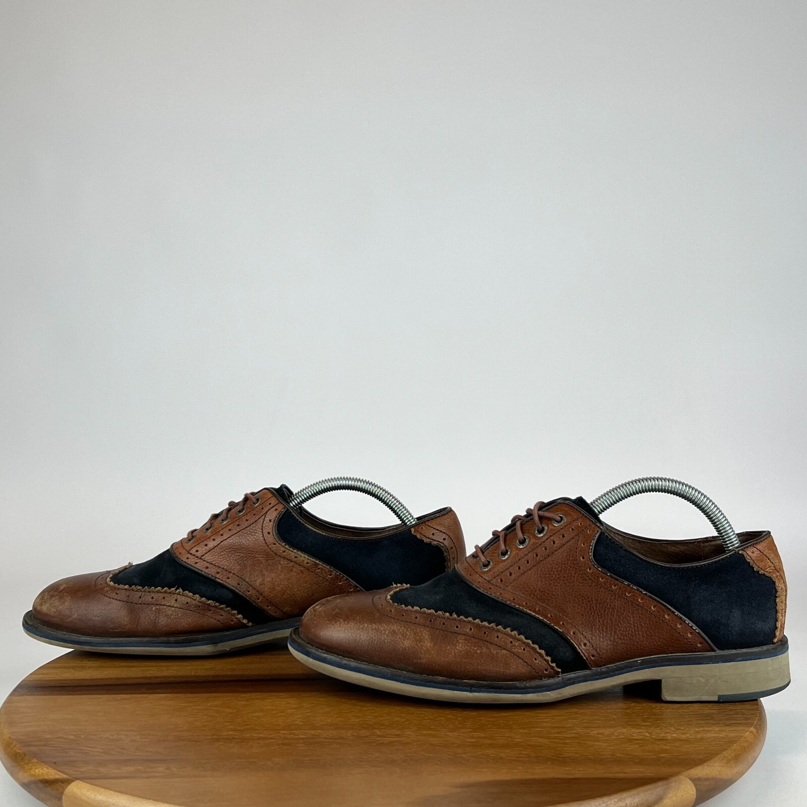 SAOLA Scarpe derby eleganti da uomo Johnston & Murphy a coda di rondine brogue marrone blu taglia 9 5 M