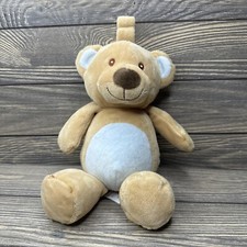 Kelly Toy Brown white Teddy Bear Rattle Stuffed Animal Lovey Plush  11  