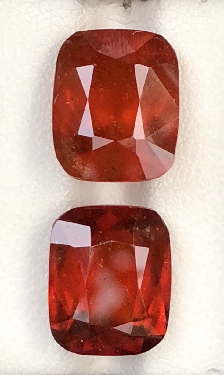 Stunning 16.7C Natural Afghan Garnet - Vibrant Orange-Red, Near To Pair ...