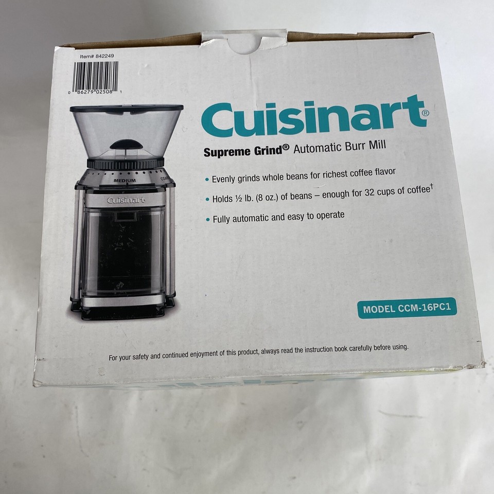 CUISINART SUPREME GRINDER AUTOMATIC BURR MILL NEW CCM16PC1 eBay
