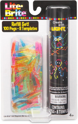Lite-Brite Peg and Template Refill Pack, Light up Drawing Board Accessories, LED