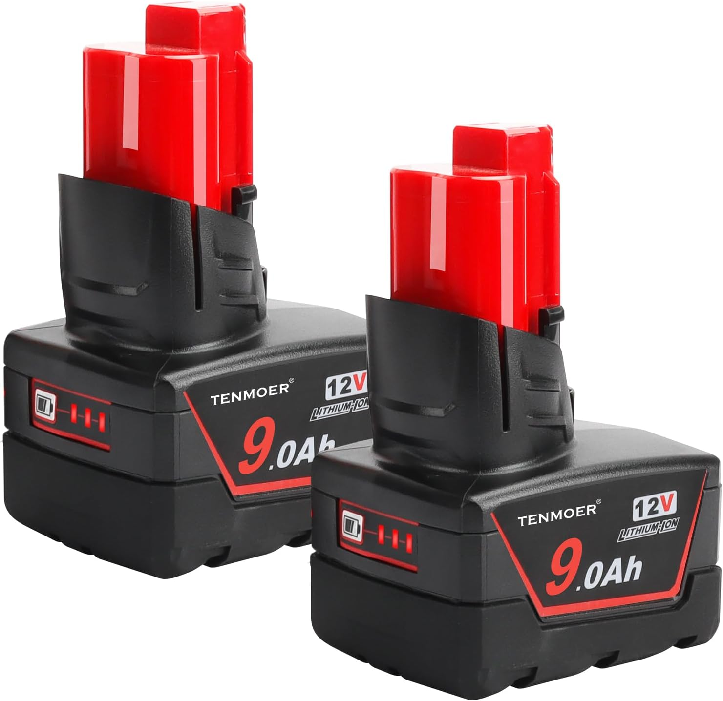 2 Pack 9.0Ah M12 Battery Replacement for Milwaukee 12V Tools