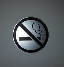 NO SMOKING Symbol 3"x 3" Round Sign Indoor/Outdoor Home Business Car
