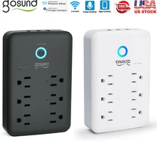 Gosund Multi-Function Wall Plug Socket Surge Protector 6 Outlet & 3 USB Ports US