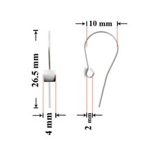 Sterling Silver Fish Earring Hooks with Open Loop 26.5x4mm  Jewelry Findings