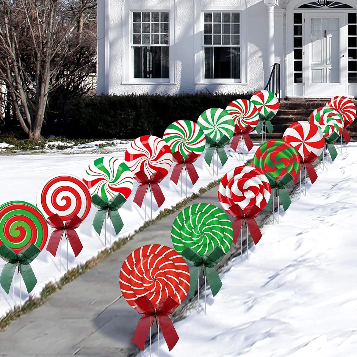 Christmas Outdoor Decorations Peppermint Corrugated Cardboard Yard
