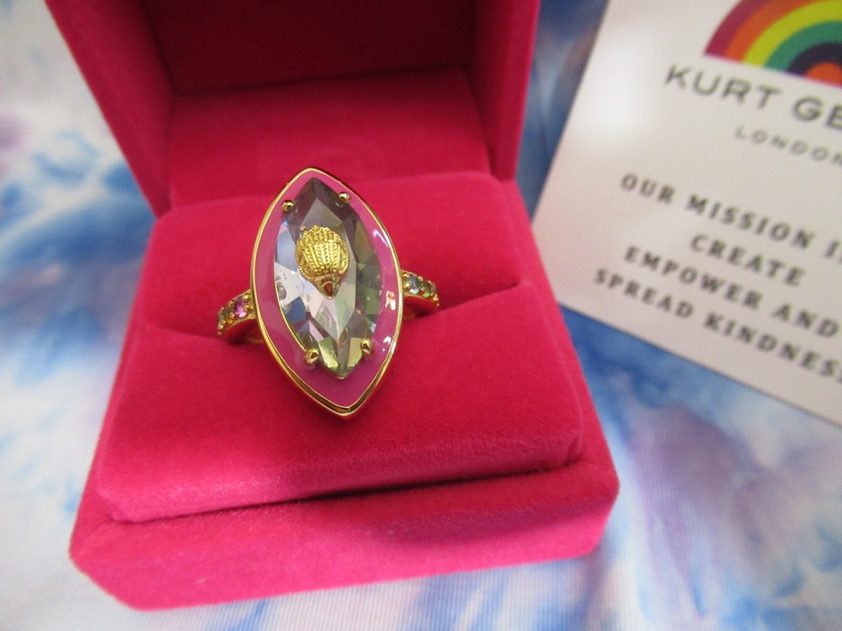 KURT GEIGER LONDON AUTHENTIC Navette Stone Cocktail Ring 