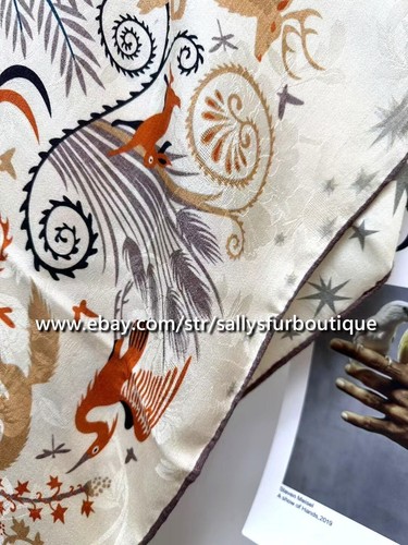 Sallys Quality 70% Cashmere 30% Silk Jacquard Wrap Scarf Animals Print Shawl 53" - Picture 40 of 40