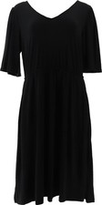 Girl Curves Petite Knit Midi Dress Flutter Slv Black P1X NWOT (671)