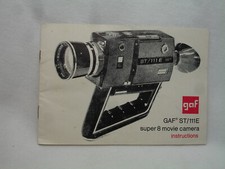 Gaf ST/111E Super 8 Cartridge Film Movie Camera Camcorder Instruction Manual