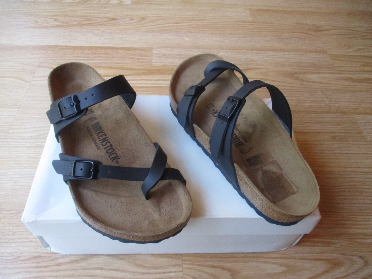 Ægte Theseus dybde Birkenstock Mayari Birko-Flor Sandal Black sz 39 US 8-8.5 NEW | eBay