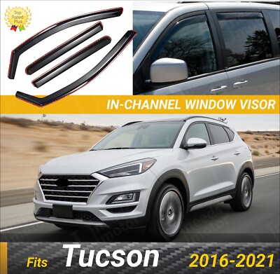 For Hyundai Tucson 2016-2021 In-Channel Vent Window Visor Rain Guard Deflectors