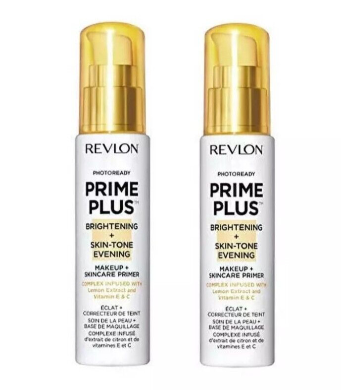 2 PACK - Revlon PhotoReady Prime Plus Primer, Brightening Skin 1 fl oz