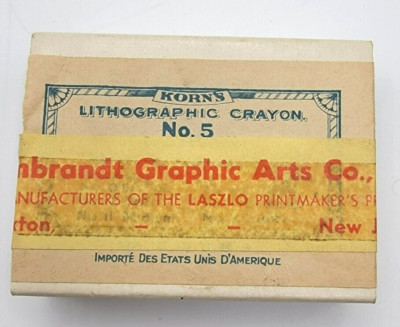 Vintage Korn's Lithographic Crayons No. 5 NIB Opened