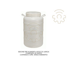 5 Liter Wide Mouth Food Canister with BL5 Cap Without Faucet