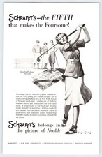 1931 WOMAN GOLFER SCHRAFFT'S CANDY 6.5"X10" Magazine Ad 1930's M439