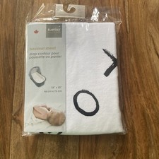 Kushiro Bassinet Sheet 18x30.  Xo Pattern Black And White