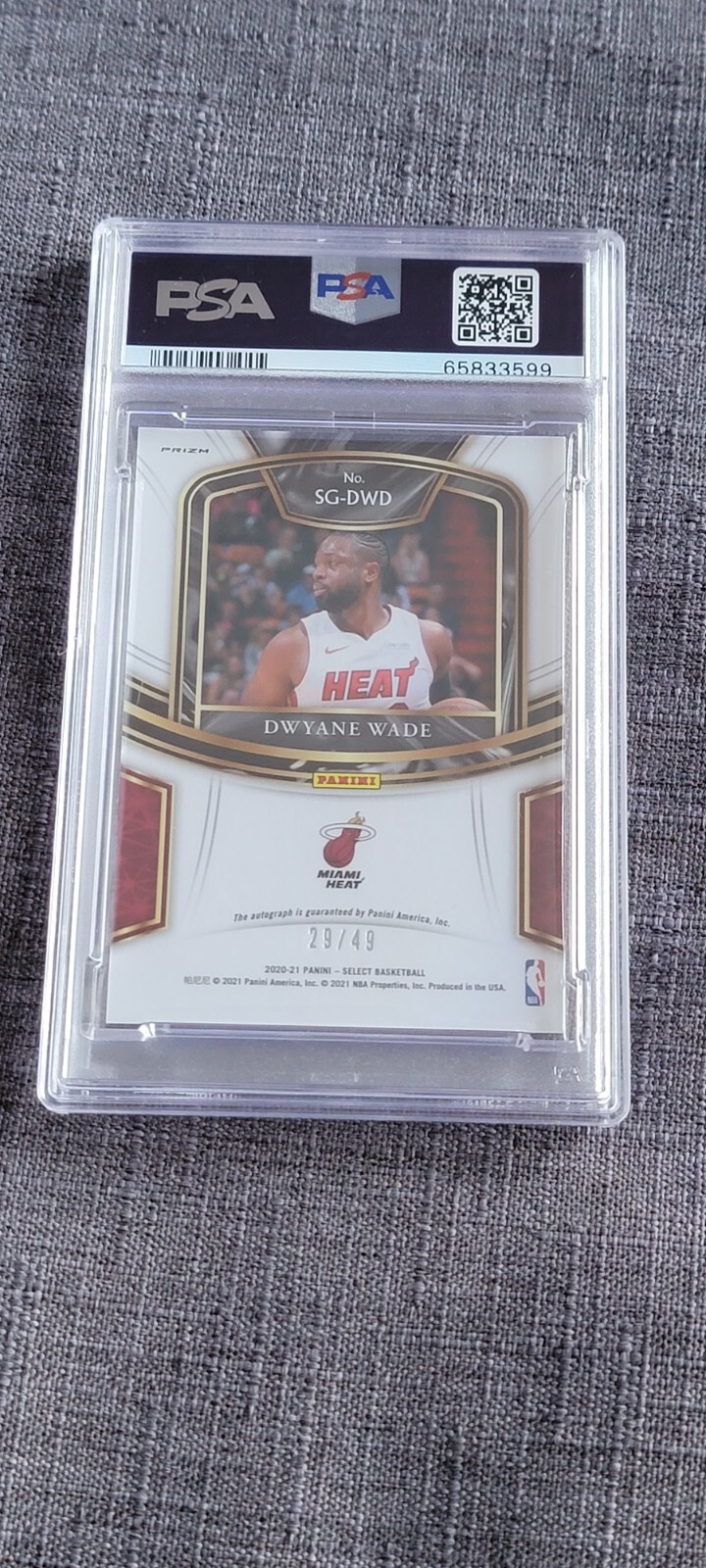 2020-21 Panini Select - Signatures Dwyane Wade #SG-DWD /49 (AU 