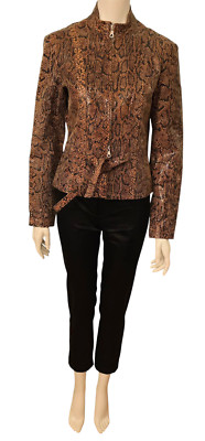 Mauritius Damen Lederjacke Leather Jacket Schlangenleder Muster Gr. 38