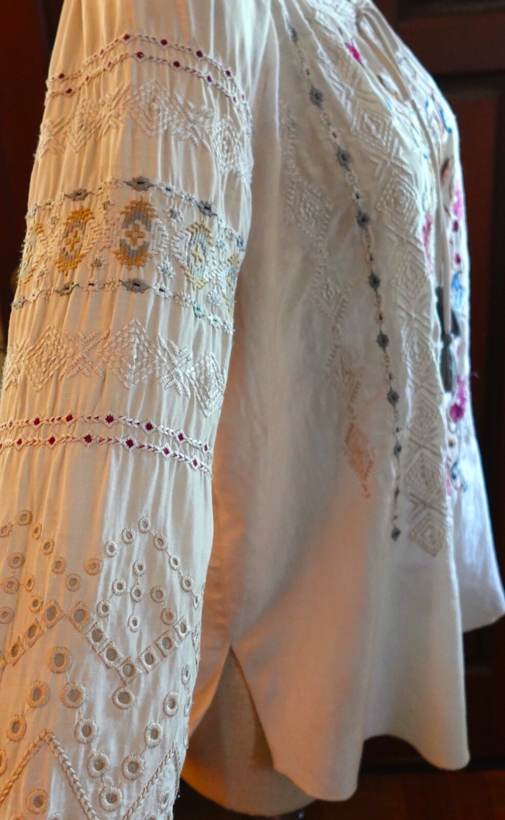 Johnny Was Workshop Cotton & Silk Small Peasant E… - image 4