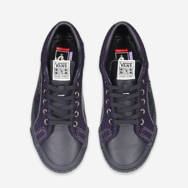 New Vans x Pass~Port Skate Lampin Shoes - Black/ Purple