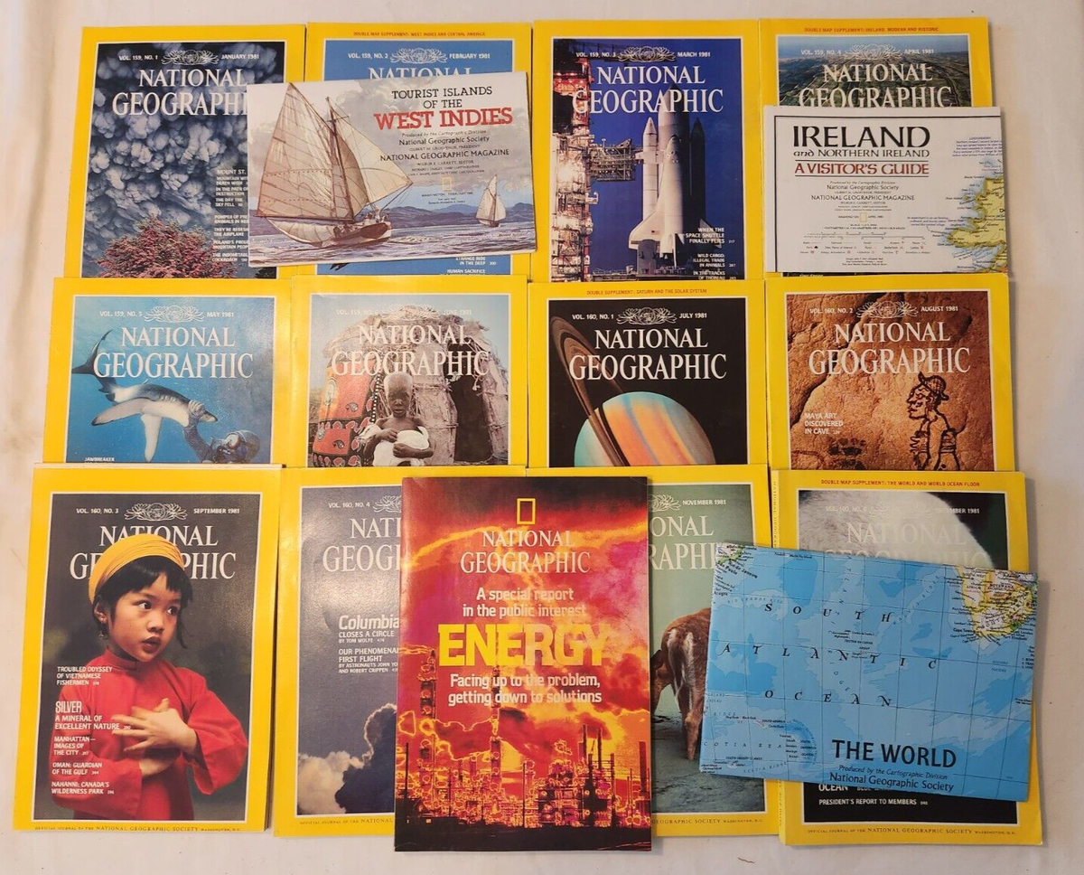 NATIONAL GEOGRAPHIC 1981 COMPLETE WITH MAPS. ALL 12 ISSUES +1 | eBay