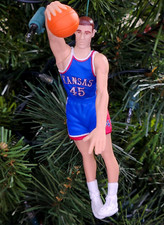 Raef LaFrentz Kansas Jayhawks KU NCAA Basketball Xmas Tree Ornament vtg Jersey