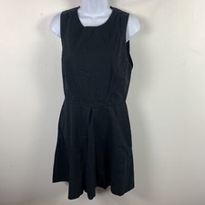 Gap Womens Sleeveless Dress Sz 8 Tall Back Knee Length Pleated Linen Occasion