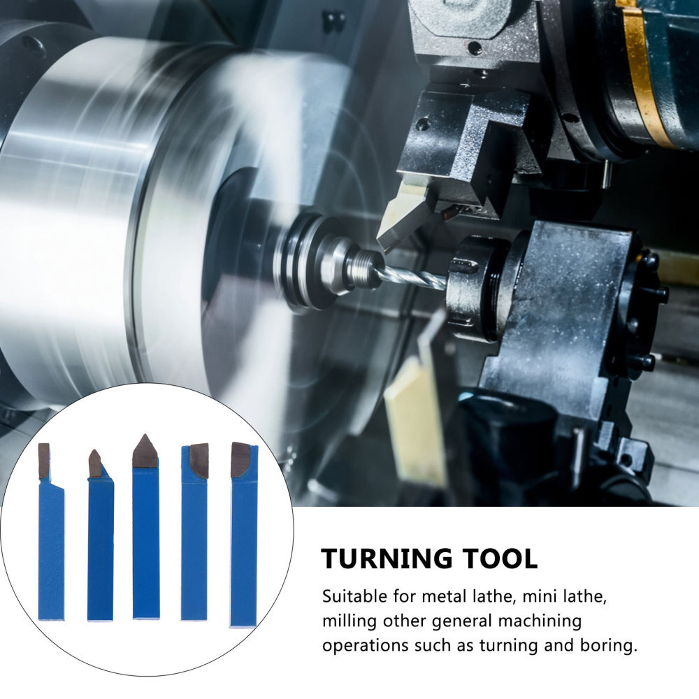 5pcs Bit Cutting Set Carbide Lathe Tools Lathe Parting Tool Metal Lathe
