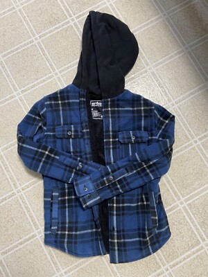 Urban Pipeline Buffalo Check Hoodie Jacket Fleece Sherpa Lining Boys M  10/12