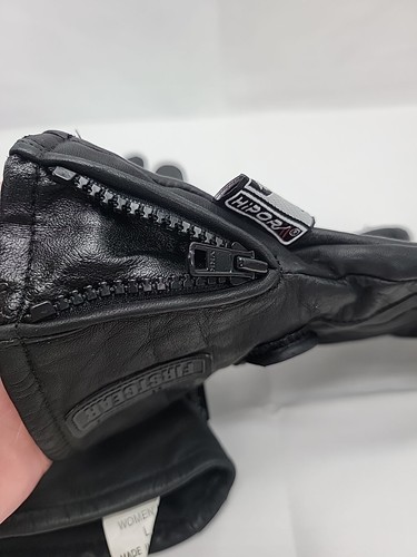 Womens First Gear Black Leather Gloves Size Large - Picture 7 of 8