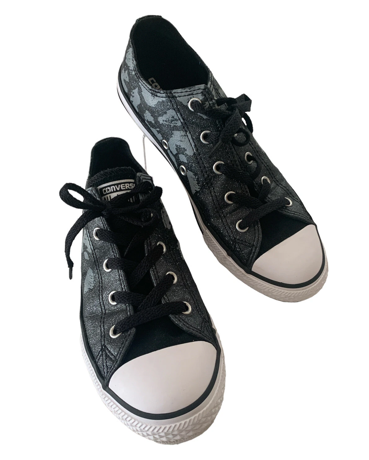Sneakers Converse Chuck Taylor Glitterate Nero Grigio 650059C Taglia 4 Junior Taglia 6 W