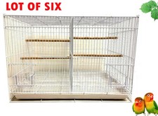 Lot of 6 Aviary Canary Budgie Bird Breeding Cages 24x16x16"H With Center Divider