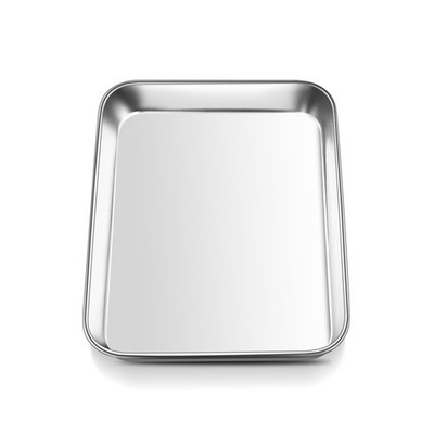 E-far Mini Toaster Oven Tray, 9.4 x7.3  Stainless Steel 9.4''x7.3'', Silver
