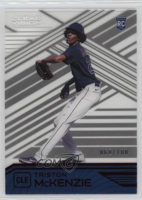 2021 Panini Chronicles Clear Vision Red /100 Triston McKenzie #16 Rookie RC s1i