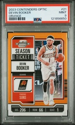 2023 DEVIN BOOKER PSA 9 PANINI CONTENDERS OPTIC POP 3 ORANGE SUNS