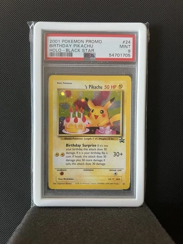 2001 POKEMON PROMO BLACK STAR #24 BIRTHDAY PIKACHU-HOLO PSA 9 Mint