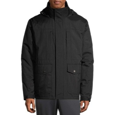 SwissTech Men's Small Black Inside Pocket Hooded Waterproof Softshell Jacket