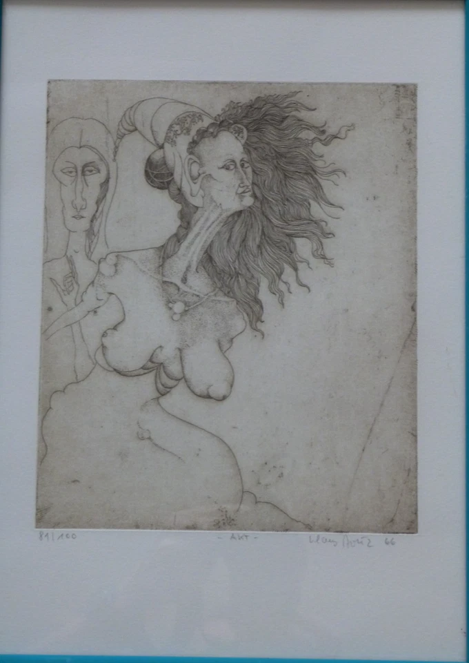 Klaus Böttger "Akt von 1966 Radierung - Bild 2 von 4