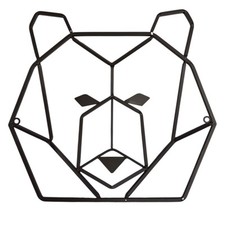 Rust Geometric Bear Head Metal Wall Decor Perfect Wildlife-Themed Nursery WP66Q2