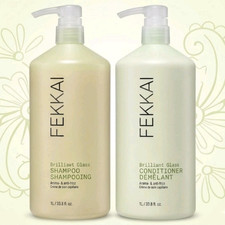 Fekkai Brilliant Gloss Shampoo Conditioner Set, Anti-Frizz Jumbo Liter Set