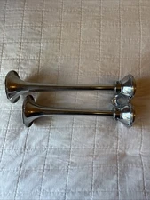 Vintage Grover Products Twin Trumpet Air Horn Truck Accessory Double 14” & 12”
