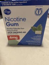 Kroger Nicotine Gum 4mg Ice Mint Count 160 Pieces Exp 2027